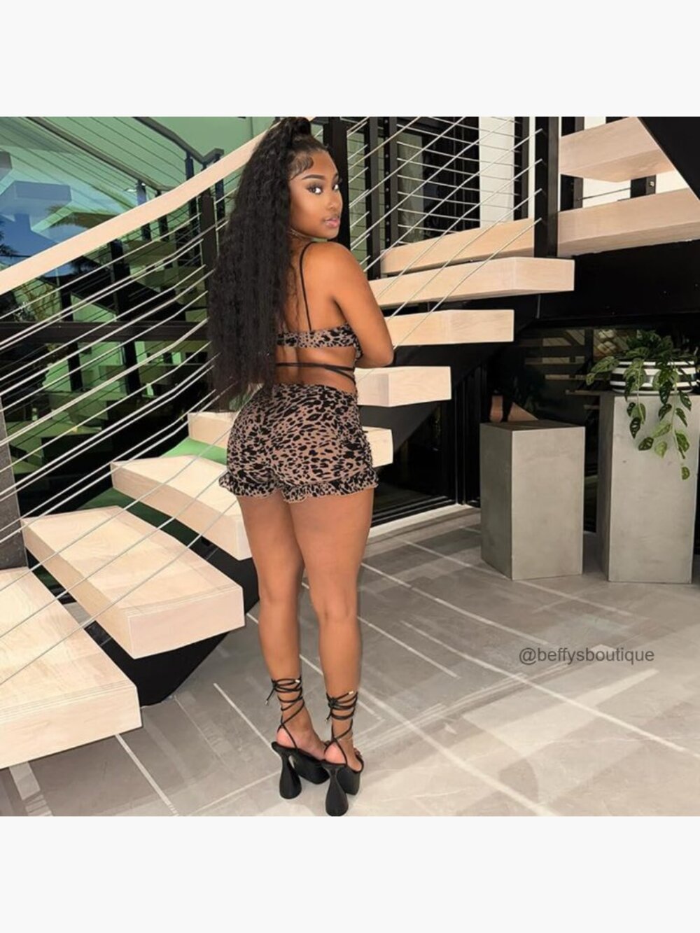Sexy Leopard Print Mesh Romper Sleeveless Bodycon Shorts Jumpsuit Y2K One Piece - Picture 5 of 7
